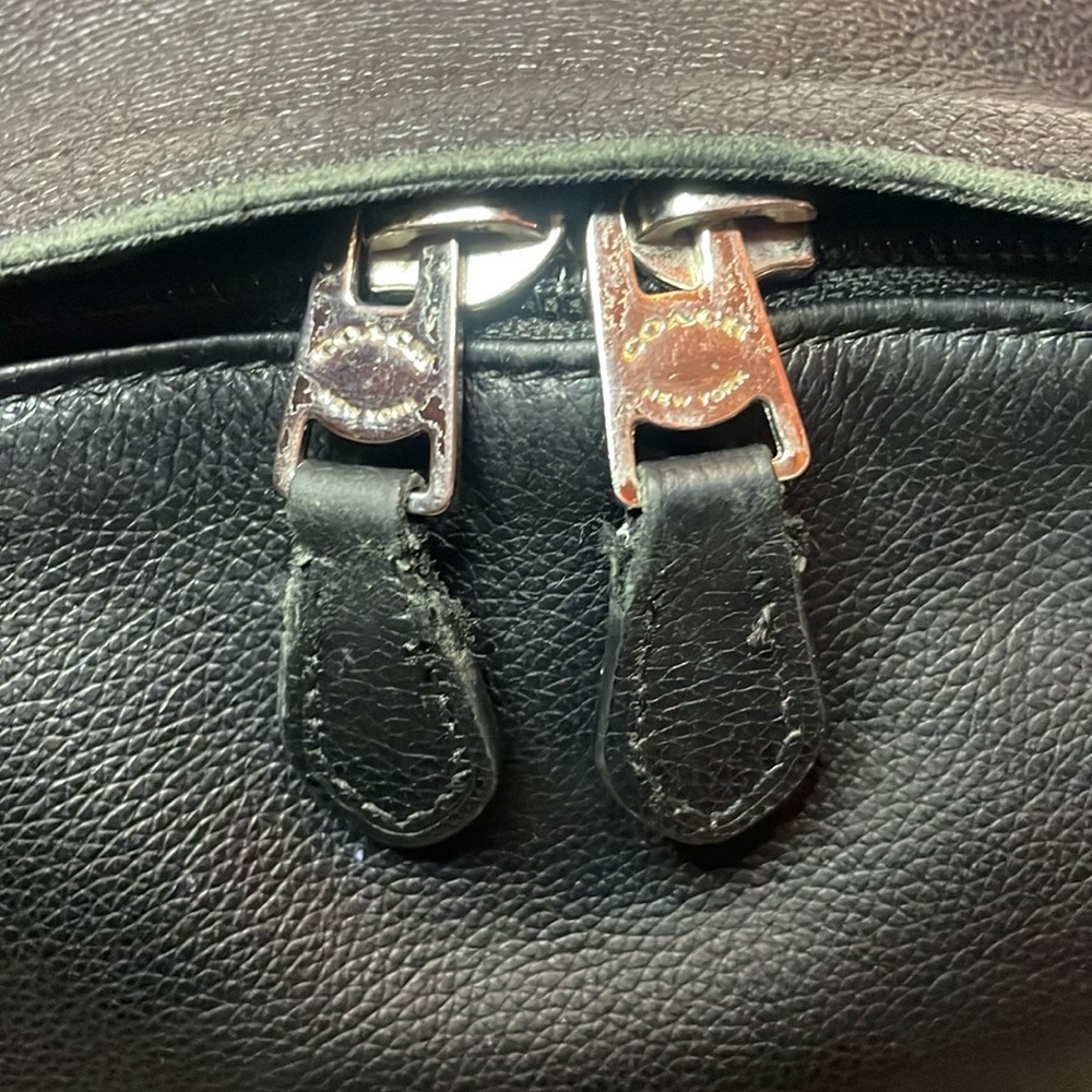 Coach Charles Large Leather Unisex Backpack BookBag in Black F54786 - Picture 7 of 17